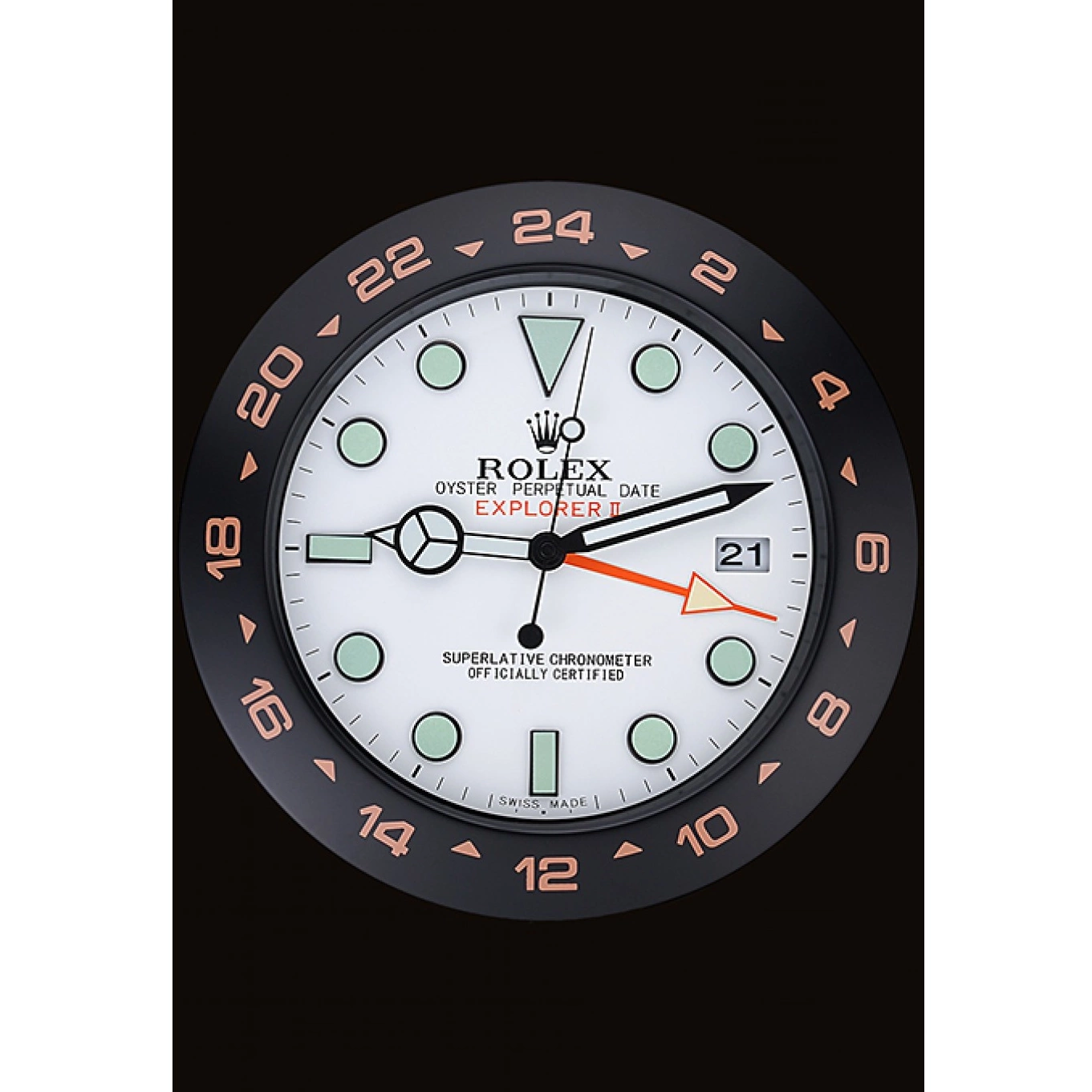 Best AAA Replica Sites Wall Clock Rolex Black-Orange II 622479 Explorer 0629